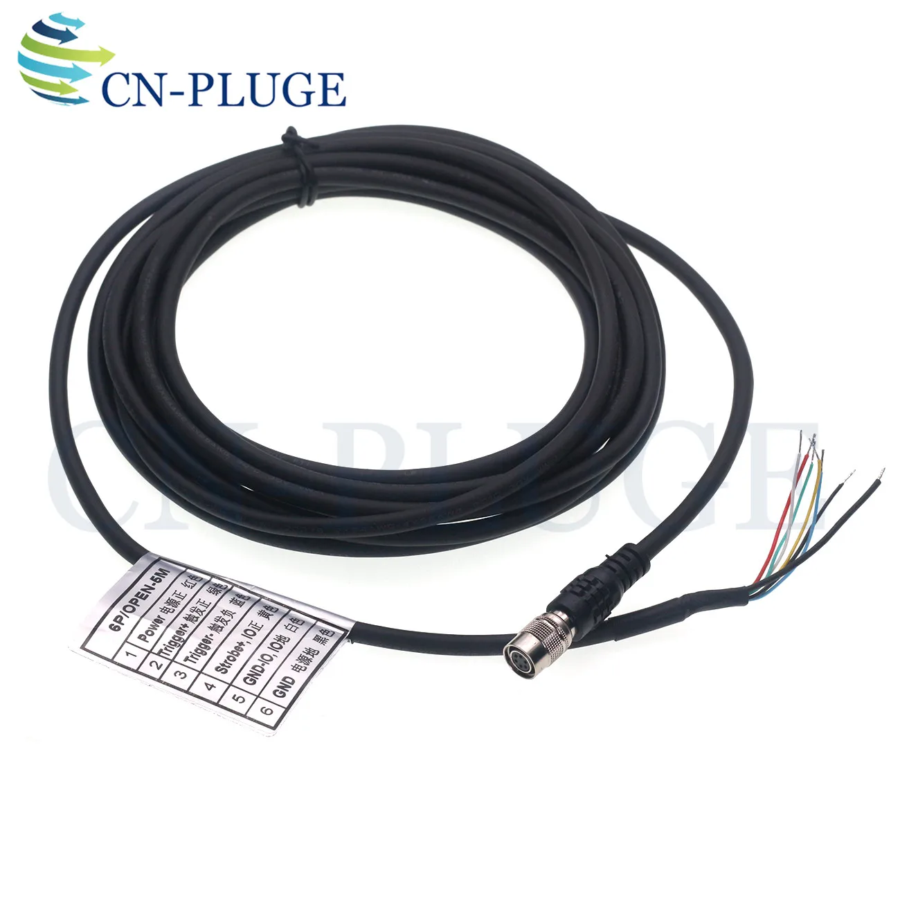 Basler GIGE AVT Industrial Camera CCD Power Input/Output Trigger Cable Hirose 6Pin Female HR10A-7P-6S Injection Flying Lead 5M
Basler GIGE AVT Industrial Camera CCD Power Input/Output Trigger Cable Hirose 6Pin Female HR10A-7P-6S Injection Flying Lead 5M
