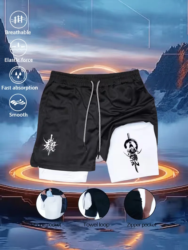 Men's summer breathable dual-purpose double-layer shorts with elastic compression and quick drying multifunctional sports shorts
Men's summer breathable dual-purpose double-layer shorts with elastic compression and quick drying multifunctional sports shorts