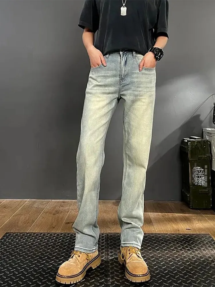 Retro Waed Bell Bot Straight Leg Jeans High Waist American Vibe Sle Men's Faionable Slim Fit Blue Denim orts
Retro Waed Bell Bot Straight Leg Jeans High Waist American Vibe Sle Men's Faionable Slim Fit Blue Denim orts