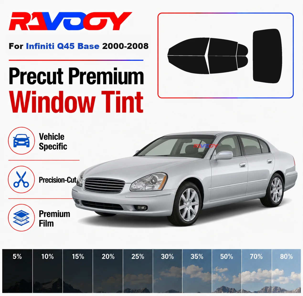 Premium Precut Window Tint Kit Front Rear Windows Rear Windshield For Infiniti Q45 Base 2000-2008 Complete Set Nano Ceramic Film
Premium Precut Window Tint Kit Front Rear Windows Rear Windshield For Infiniti Q45 Base 2000-2008 Complete Set Nano Ceramic Film