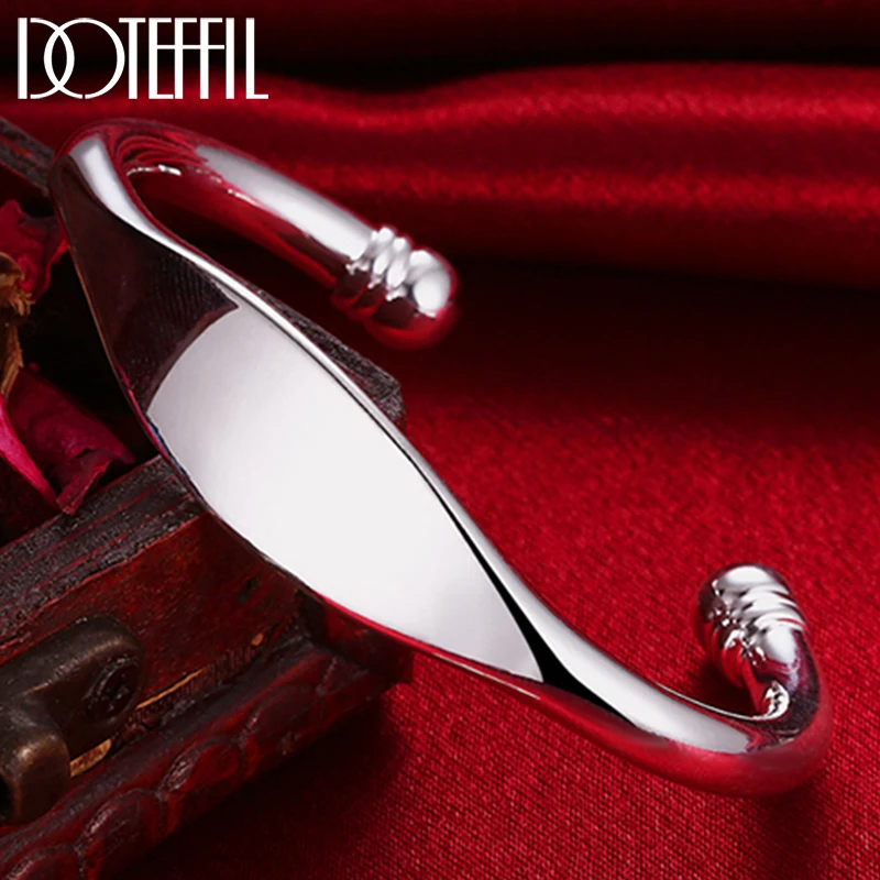 DOTEFFIL 925 Sterling Silver Double Bead Cuff Bangle Bracelet For Women Man Fine Fashion Jewelry
DOTEFFIL 925 Sterling Silver Double Bead Cuff Bangle Bracelet For Women Man Fine Fashion Jewelry