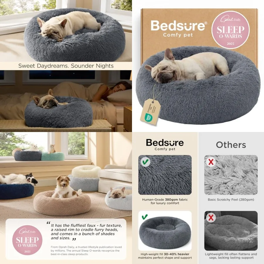 Calming Dog Bed for Medium Dogs - Donut Washable Medium Pet Bed, 30 Inch Anti-Slip Round Fluffy Plush Faux Fur Cat Bed, Fits up
Calming Dog Bed for Medium Dogs - Donut Washable Medium Pet Bed, 30 Inch Anti-Slip Round Fluffy Plush Faux Fur Cat Bed, Fits up