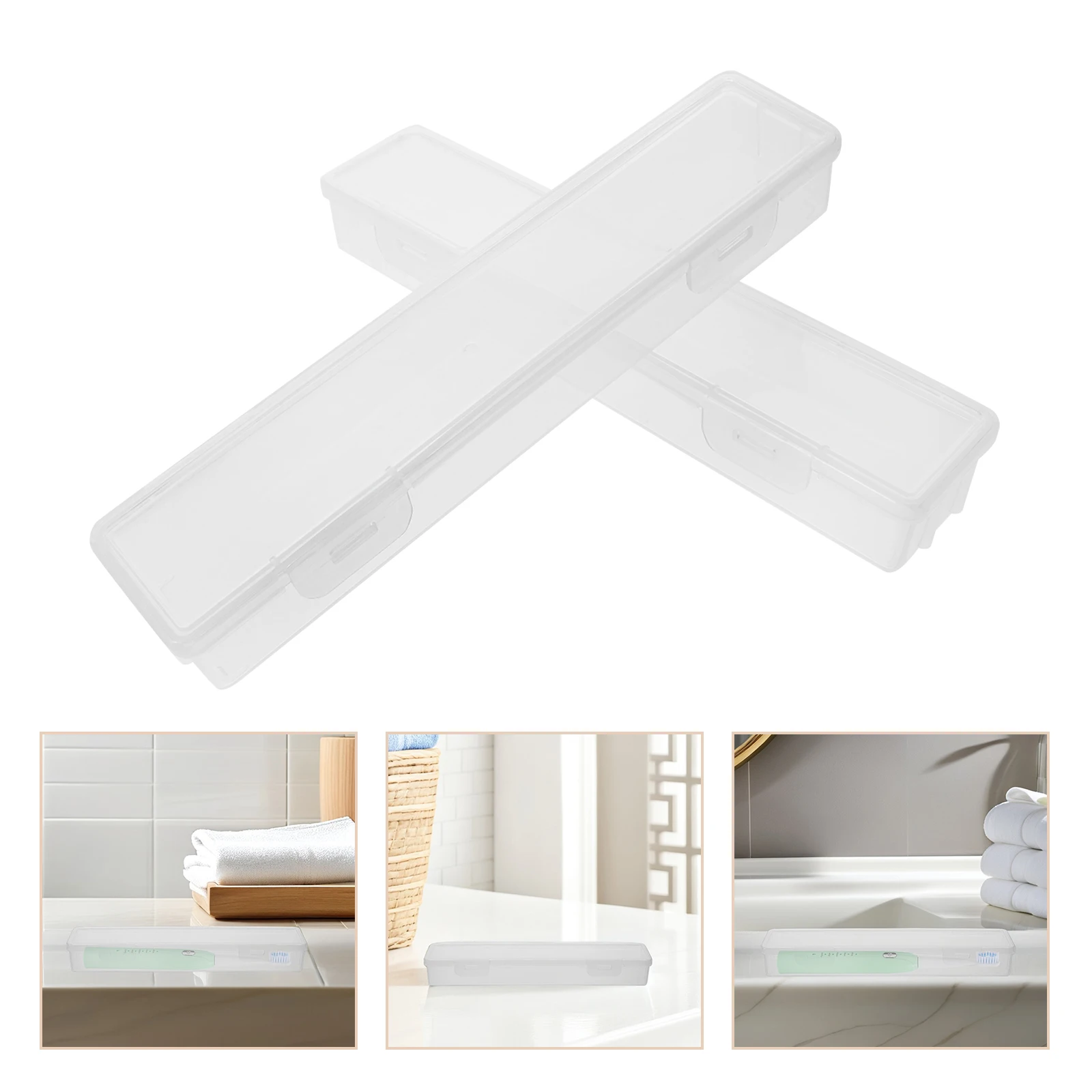 2pcs Transparent Travel Toothbrush Holder Multifunctional Storage Box For Toothpaste Electric Toothbrush Portable Dustproof
2pcs Transparent Travel Toothbrush Holder Multifunctional Storage Box For Toothpaste Electric Toothbrush Portable Dustproof