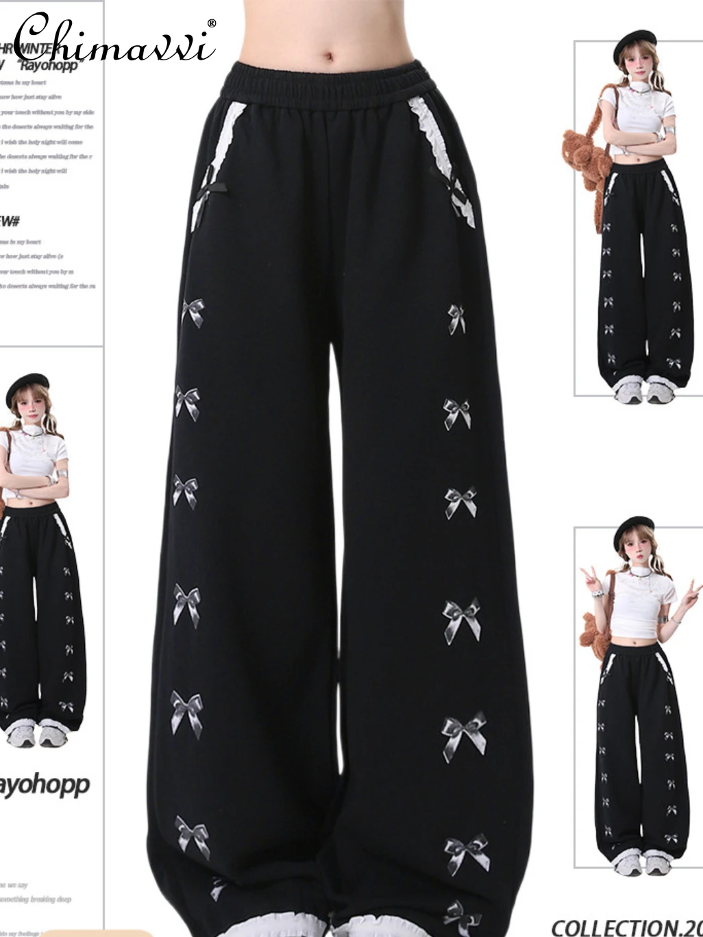 Sweet Casual Pants Women's Autumn Fashion Bowknot Printed High Waist Slimming Girly Style Versatile Sports Straight Trousers
Sweet Casual Pants Women's Autumn Fashion Bowknot Printed High Waist Slimming Girly Style Versatile Sports Straight Trousers