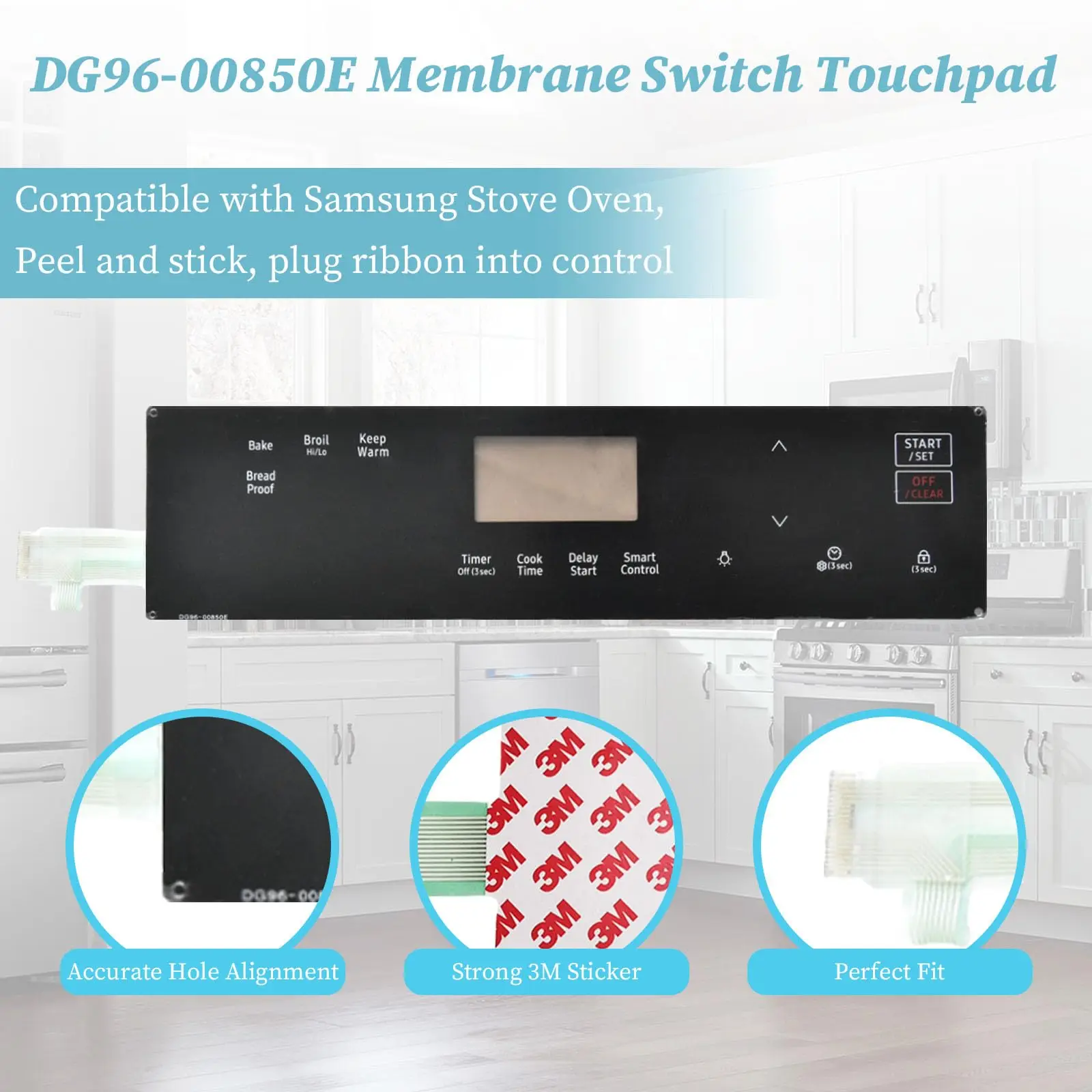 DG96-00850E Membrane Switch Touchpad Control Panel For Samsung Oven NX60A6111SS NX60A6111SB 4976816 AP7192051
DG96-00850E Membrane Switch Touchpad Control Panel For Samsung Oven NX60A6111SS NX60A6111SB 4976816 AP7192051