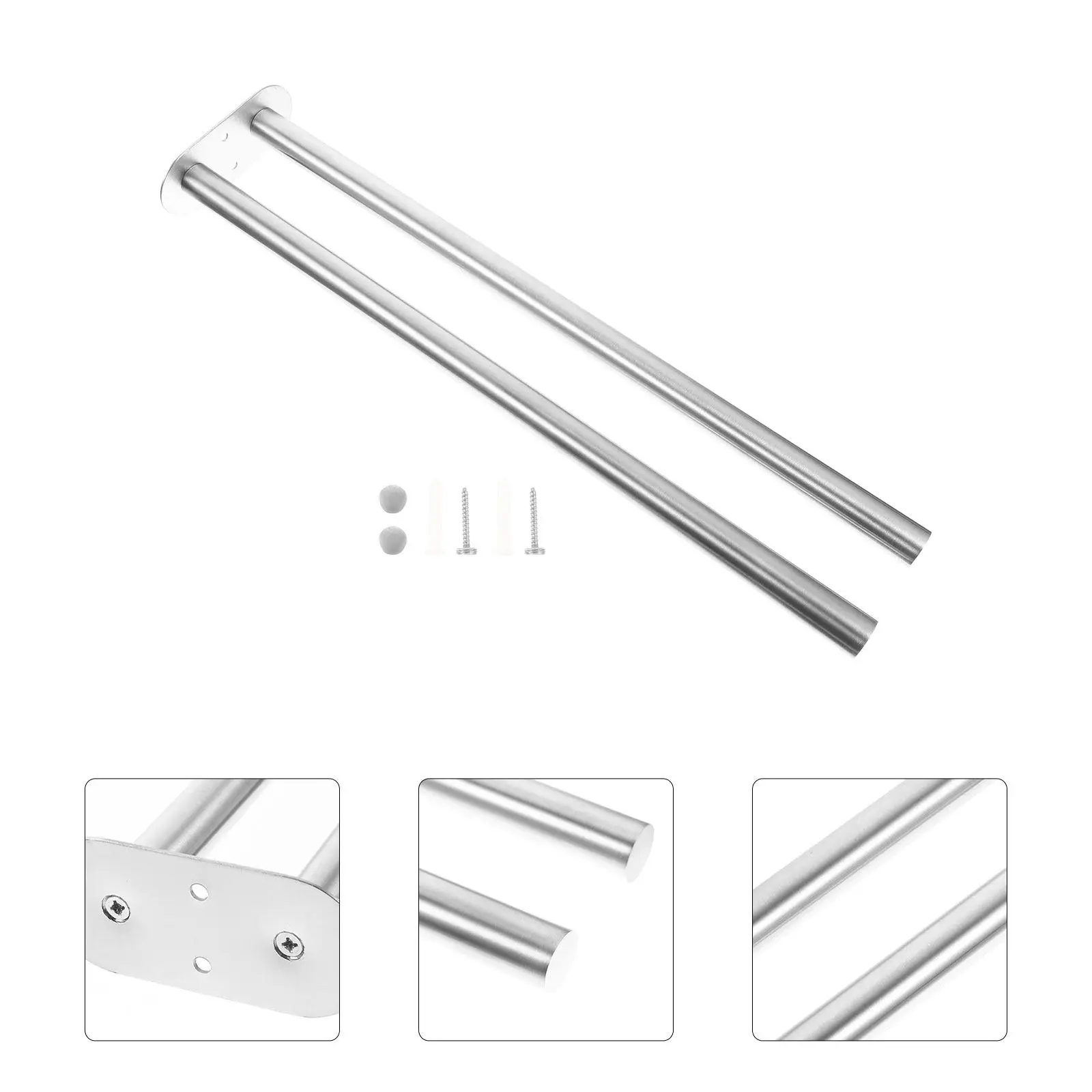 Double Rod Towel Rack Space Saving Wall Mounted Bathroom Kitchen Steel Towel Holder Storage Shelf Roll Paper Rack
Double Rod Towel Rack Space Saving Wall Mounted Bathroom Kitchen Steel Towel Holder Storage Shelf Roll Paper Rack