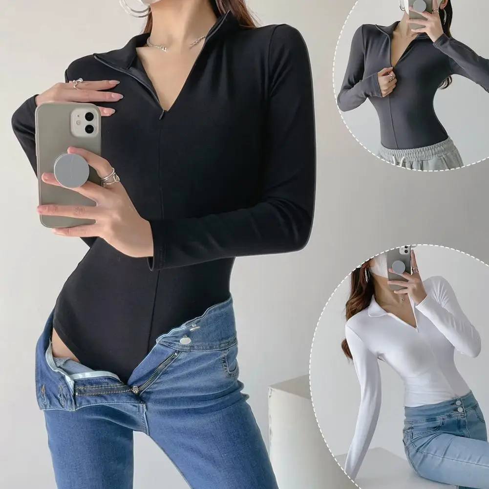 Pure Desire Hot Girl Elastic Tights Slim Long Sleeve Women's Autumn Bottoming And Summer Zipper Waist Jumpsuit Shirt Design Y0p6
Pure Desire Hot Girl Elastic Tights Slim Long Sleeve Women's Autumn Bottoming And Summer Zipper Waist Jumpsuit Shirt Design Y0p6