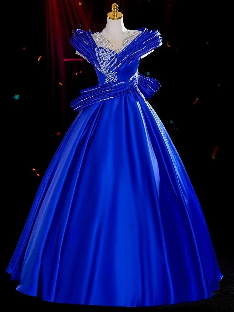 JDY Custom High-end Heavy Beaded Evening Gown Ball Gown Performance Costume Party Dress Off Shoulder Satin Formal Dress
JDY Custom High-end Heavy Beaded Evening Gown Ball Gown Performance Costume Party Dress Off Shoulder Satin Formal Dress