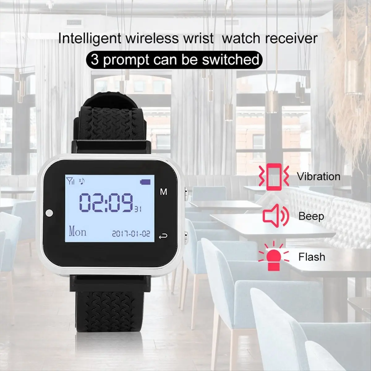 T69C! 5 Call Button 1 Wrist Watch Pager Restaurant Wireless Calling System Transmitter Paging Cafe Waiter Service Buzzer A
T69C! 5 Call Button 1 Wrist Watch Pager Restaurant Wireless Calling System Transmitter Paging Cafe Waiter Service Buzzer A