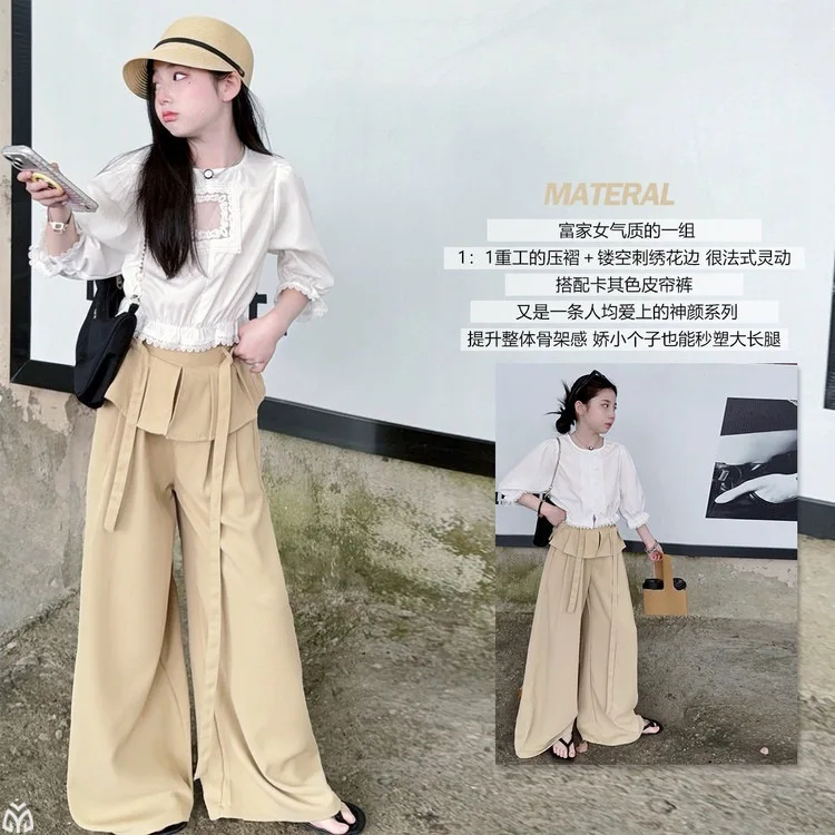 French design chic Summer teen girl clothes Sided Lace short Shirt Butt Curtain Casual Pants junior child kid trousers outfits
French design chic Summer teen girl clothes Sided Lace short Shirt Butt Curtain Casual Pants junior child kid trousers outfits