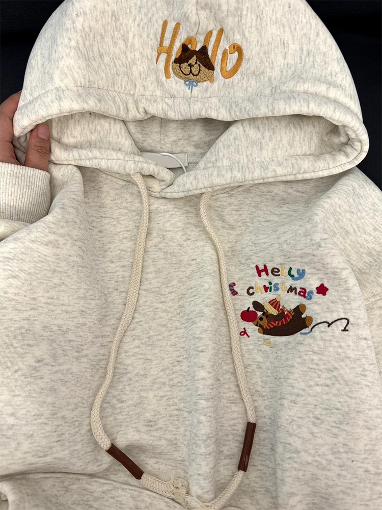 Женская свободная толстовка с вышивкой милой собаки, на флисовой подкладке, утепленная, с длинными рукавами, осенне-зимняя, для уличного стиля и повседневной носки
Женская свободная толстовка с вышивкой милой собаки, на флисовой подкладке, утепленная, с длинными рукавами, осенне-зимняя, для уличного стиля и повседневной носки