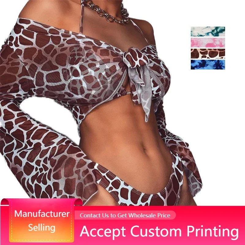 Sexy Three Pieces Bikini Set Leopard Long Sleeve Bikini Swimwear Lace Up Bikini Bathing Suits Split swimsuit 2022 Summer New
Sexy Three Pieces Bikini Set Leopard Long Sleeve Bikini Swimwear Lace Up Bikini Bathing Suits Split swimsuit 2022 Summer New
