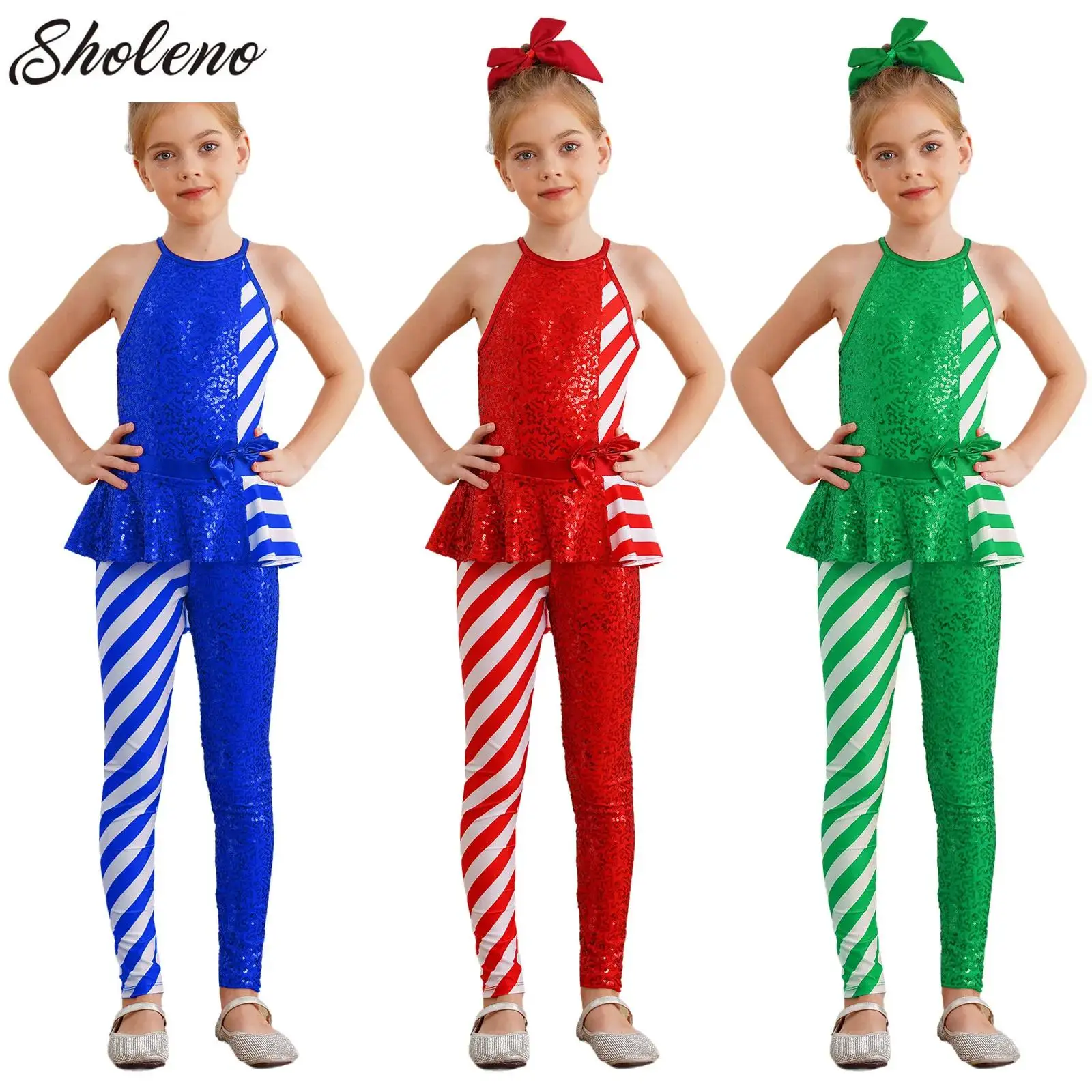 Girls Christmas Party Dance Jumpsuit Kids Sleeveless Figure Skating Leotard Xmas Candy Cane Costume
Girls Christmas Party Dance Jumpsuit Kids Sleeveless Figure Skating Leotard Xmas Candy Cane Costume