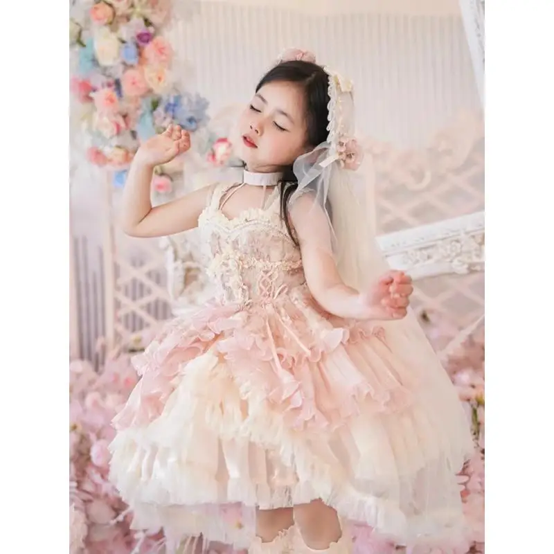 Baby Girl Summer Pink Sweet Lolita Lace Princess Ball Gown Floral Lace Cake Sundress Birthday Holiday Party Eid Childen Clothin
Baby Girl Summer Pink Sweet Lolita Lace Princess Ball Gown Floral Lace Cake Sundress Birthday Holiday Party Eid Childen Clothin