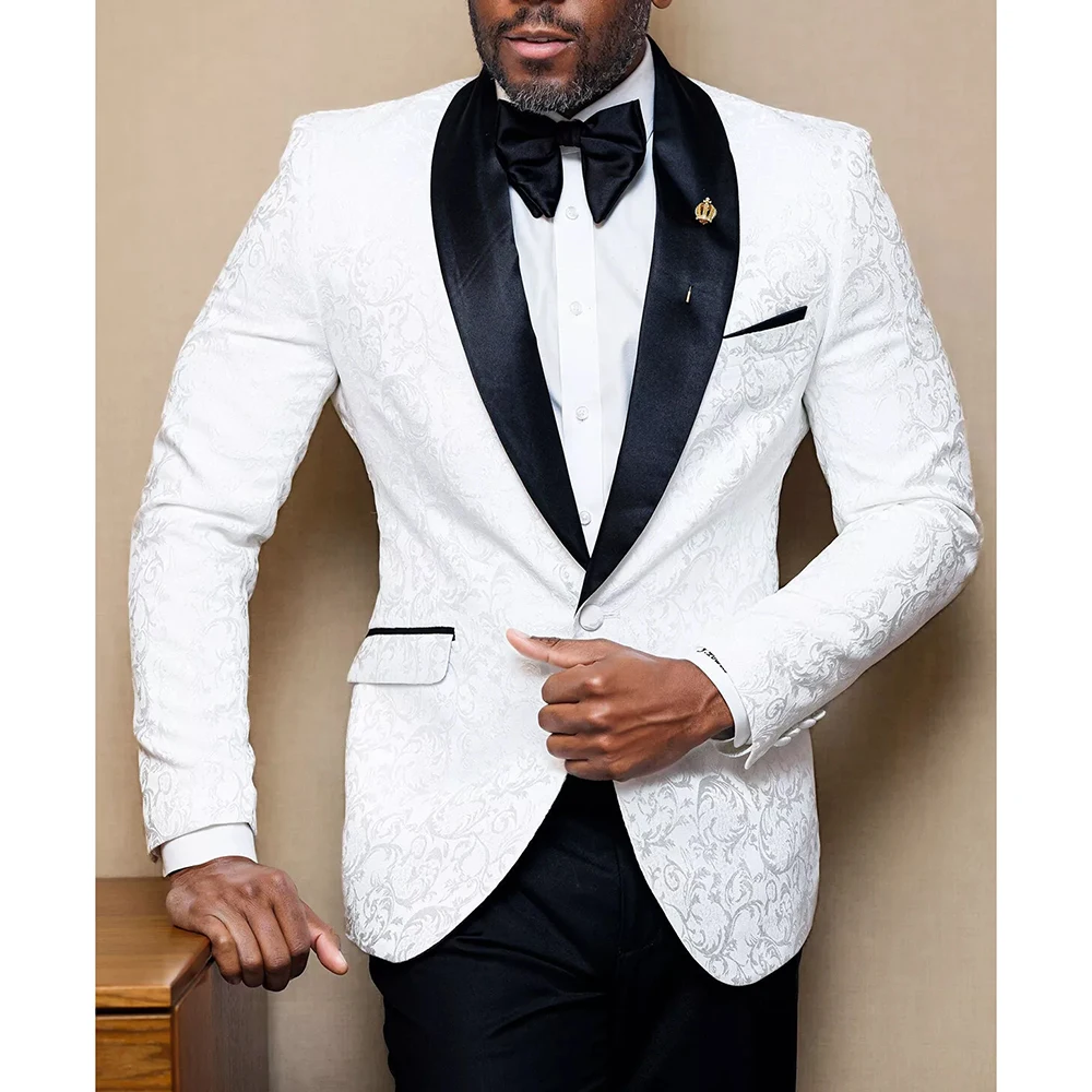 High Quality Jacquard Men's Suits Blazer Formal One Button Shawl Lapel 2 Piece Jacket Pants Outfits Customzied Male Clothing
High Quality Jacquard Men's Suits Blazer Formal One Button Shawl Lapel 2 Piece Jacket Pants Outfits Customzied Male Clothing