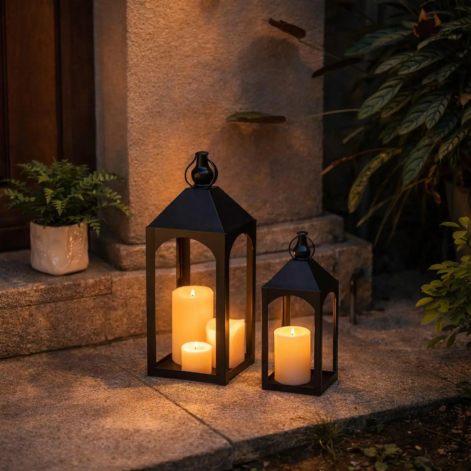 Iron Lantern Candle Holder Set Vintage Centerpiece for Indoor Outdoor Dining Table Living Room
Iron Lantern Candle Holder Set Vintage Centerpiece for Indoor Outdoor Dining Table Living Room