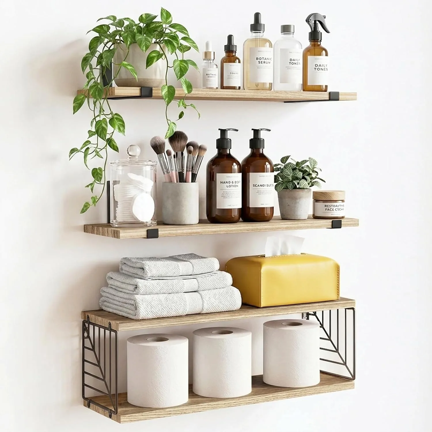 Floating Shelves Over Toilet, Rustic Wood Bathroom Shelves for Farmhouse Decor in Living Room, Bedroom, Kitchen - Easy
Floating Shelves Over Toilet, Rustic Wood Bathroom Shelves for Farmhouse Decor in Living Room, Bedroom, Kitchen - Easy