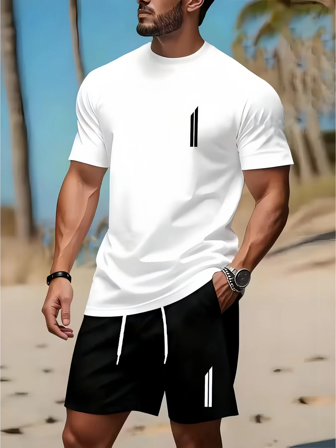 2026 Summer Men's Printed T-shirt Shorts 2-piece Set Breathable Quick Drying Casual Street Wear Sports Sports Set Men's Beach We
2026 Summer Men's Printed T-shirt Shorts 2-piece Set Breathable Quick Drying Casual Street Wear Sports Sports Set Men's Beach We