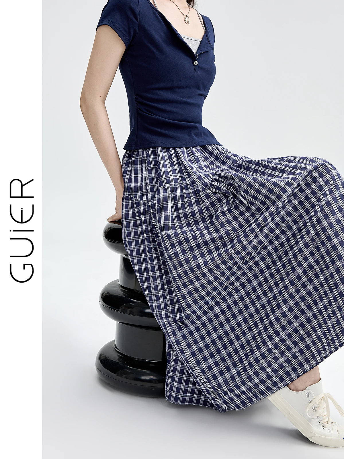 Guier Retro Plaid f Skirt Women's New 2026 Summer Splicing Pleated Slimming Versatile High Waist A-Line Skirt Casual Sle
Guier Retro Plaid f Skirt Women's New 2026 Summer Splicing Pleated Slimming Versatile High Waist A-Line Skirt Casual Sle