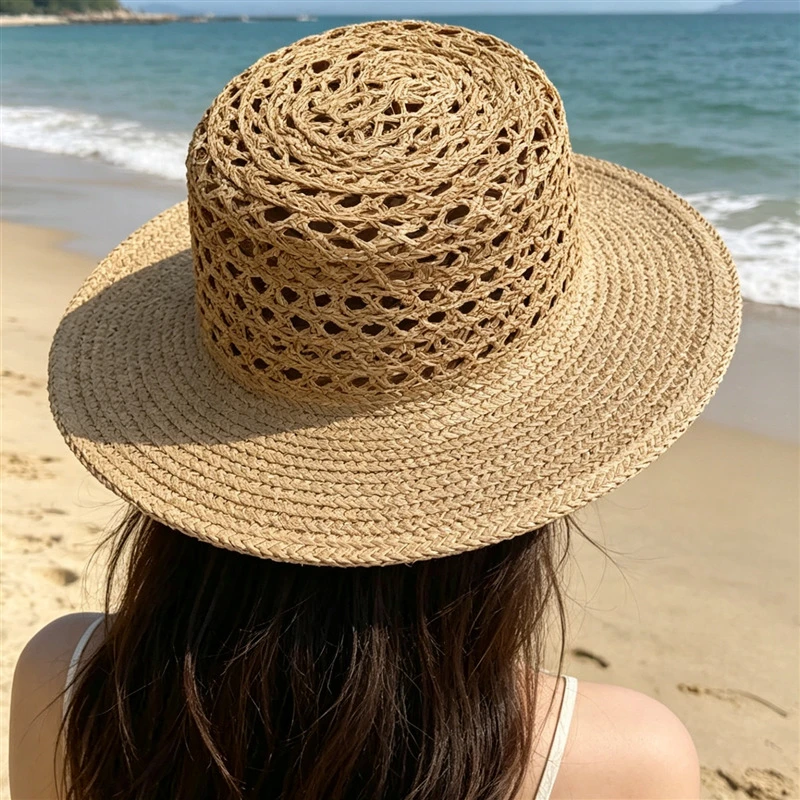 Handmade Raffia Straw Hat for Women Hollow Out Crochet Boater Hat Flat Top Sun Visor Summer Beach Travel Cap Elegant Lady
Handmade Raffia Straw Hat for Women Hollow Out Crochet Boater Hat Flat Top Sun Visor Summer Beach Travel Cap Elegant Lady
