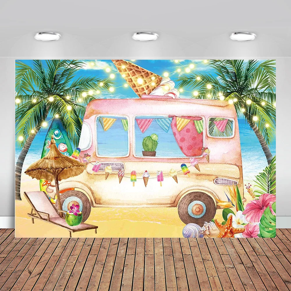 Ice Cream Truck Shop Backdrop Summer Ocean Seaside Palm Leaf Pink Car Photo Background Aloha Birthday Party Honey Girls Baby
Ice Cream Truck Shop Backdrop Summer Ocean Seaside Palm Leaf Pink Car Photo Background Aloha Birthday Party Honey Girls Baby