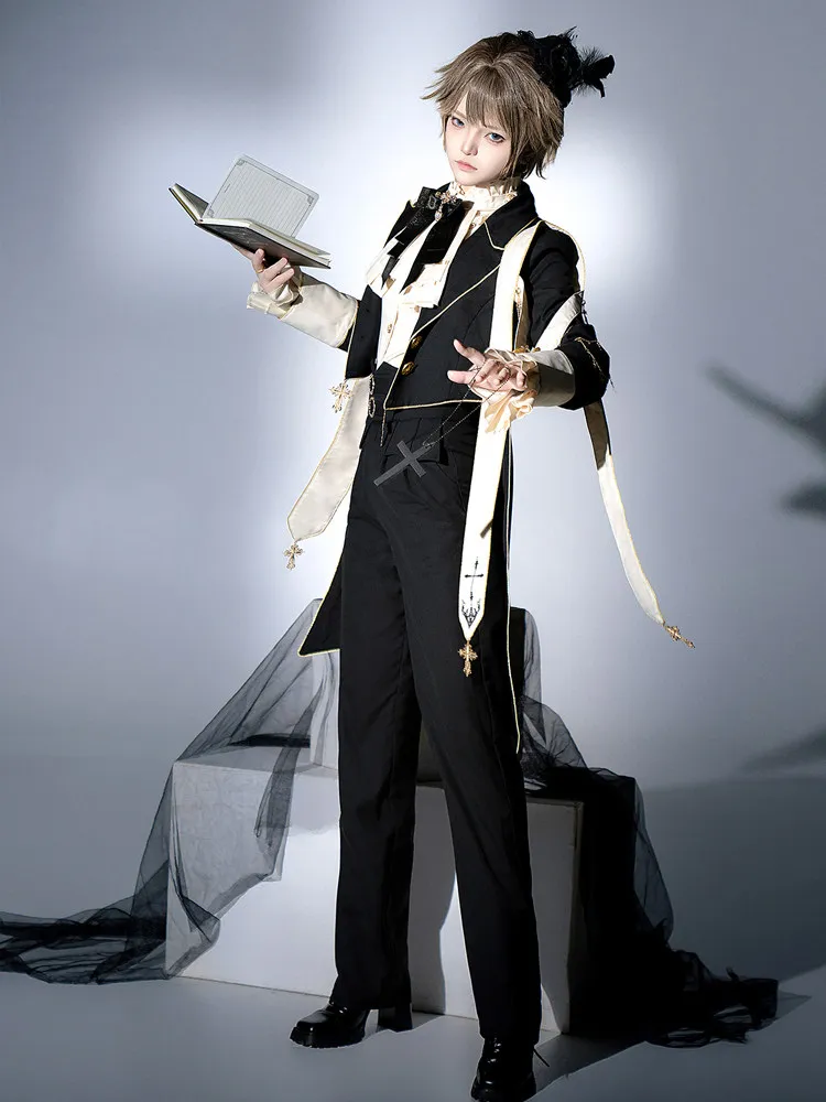 Prayer-Ouji Lolita Shirt Suit Gothic Black British style Lolita Pants Set
Prayer-Ouji Lolita Shirt Suit Gothic Black British style Lolita Pants Set