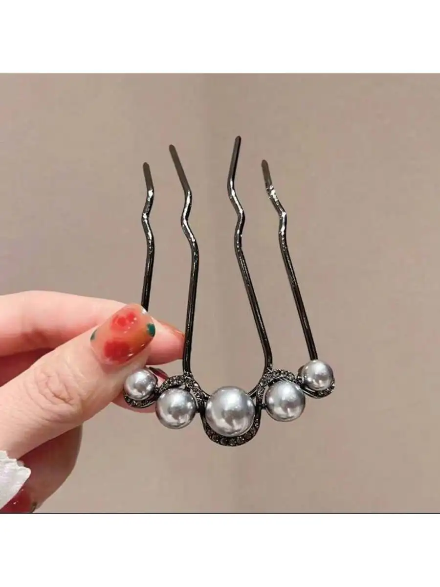 Elegant Chinese Style Faux Pearl 4-Prong Bun Maker Hair Stick Comb Accessory
Elegant Chinese Style Faux Pearl 4-Prong Bun Maker Hair Stick Comb Accessory