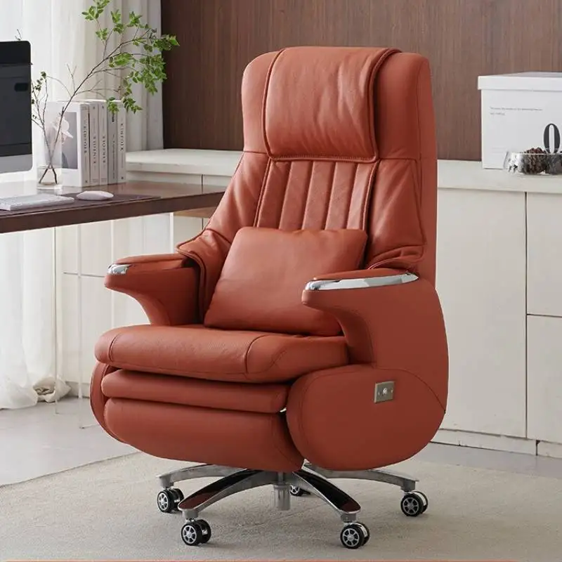 Swivel Leather Office Chair Orange Nordic Modern Oversized Relaxing Office Chair Designer Wheels Silla Escritorio Home Furniture
Swivel Leather Office Chair Orange Nordic Modern Oversized Relaxing Office Chair Designer Wheels Silla Escritorio Home Furniture