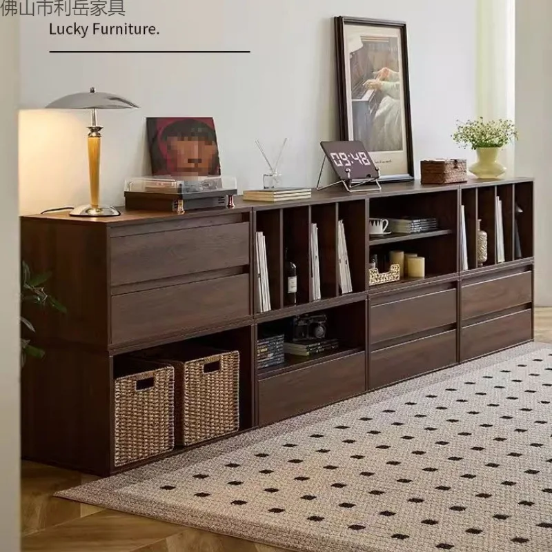 Module combination cabinet, retro black walnut color bookcase, free combination lattice cabinet, home living room TV cabinet, lo
Module combination cabinet, retro black walnut color bookcase, free combination lattice cabinet, home living room TV cabinet, lo