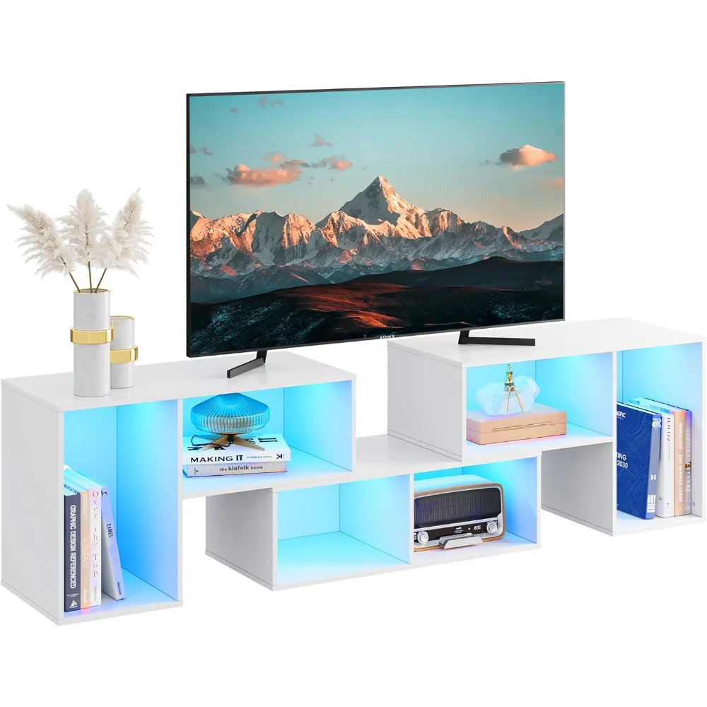 TV Stand, Deformable TV Stand with LED Strip, Modern Entertainment Center, Gaming Media 3 Pieces Console Cabinet for Living Room
TV Stand, Deformable TV Stand with LED Strip, Modern Entertainment Center, Gaming Media 3 Pieces Console Cabinet for Living Room