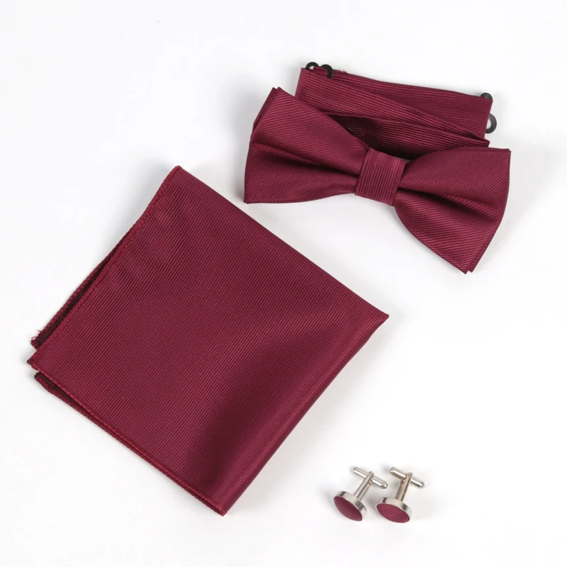 Men's Solid Color Bow Tie Sets Including Exquisite Cufflinks and Soft Handkerchieves Weddings Shirts Man Accessories Necktie
Men's Solid Color Bow Tie Sets Including Exquisite Cufflinks and Soft Handkerchieves Weddings Shirts Man Accessories Necktie