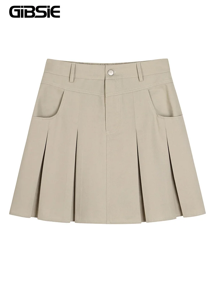GIBSIE Plus Size Solid Color Pleated Mini Skirts Women 2026 Summer Y2k High Waisted Preppy Style Pocket Casual A-line Skirt
GIBSIE Plus Size Solid Color Pleated Mini Skirts Women 2026 Summer Y2k High Waisted Preppy Style Pocket Casual A-line Skirt