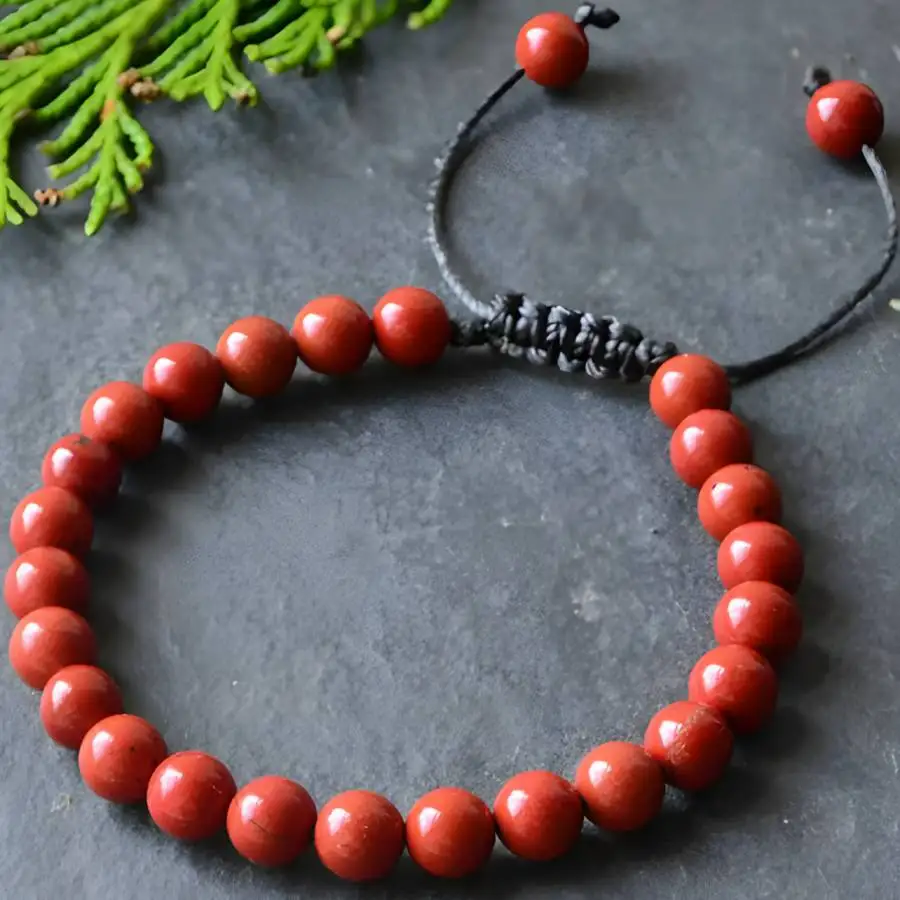 Natural Red Jasper Beaded Bracelet Adjustable Black Cord Vitality & Grounding Healing Crystal Jewelry for Men Women
Natural Red Jasper Beaded Bracelet Adjustable Black Cord Vitality & Grounding Healing Crystal Jewelry for Men Women