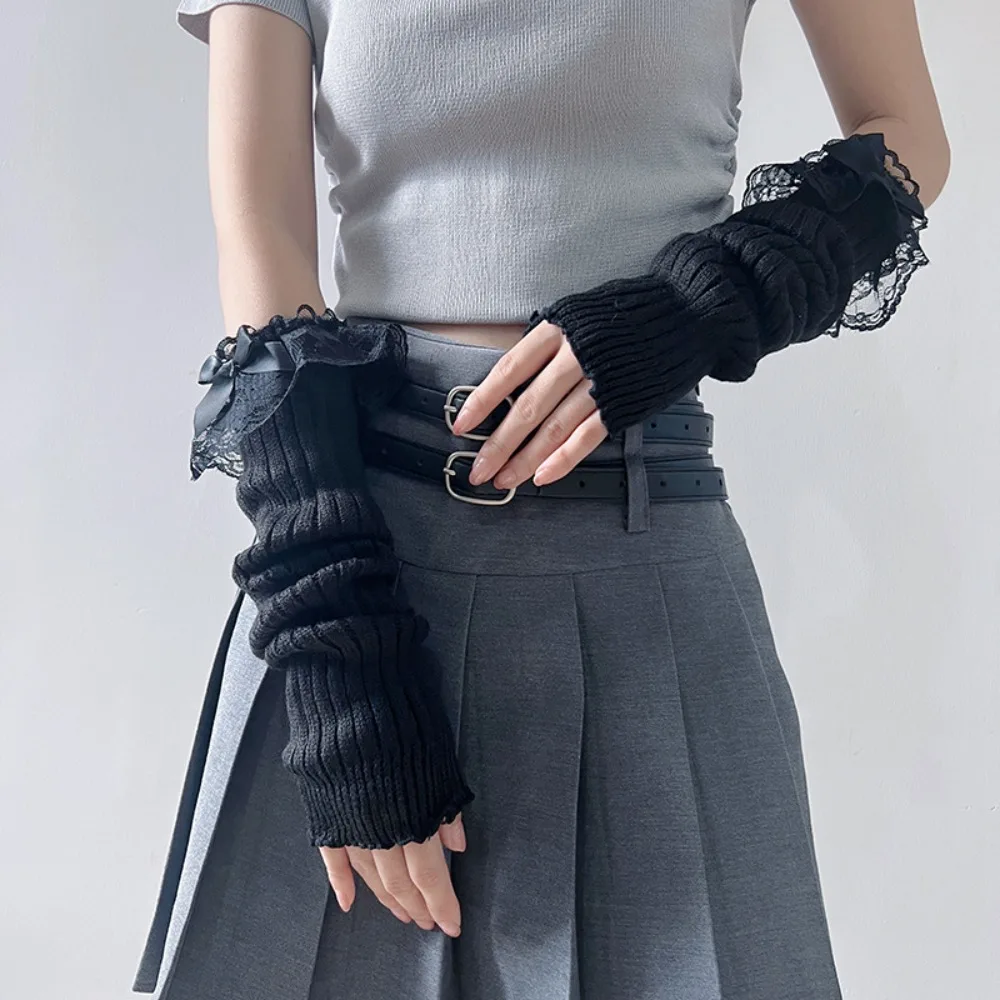 Simple Solid Color Bow Knitted Gloves Gothic Y2k Arm Warmers JK Thermal Fingerless Gloves Winter
Simple Solid Color Bow Knitted Gloves Gothic Y2k Arm Warmers JK Thermal Fingerless Gloves Winter