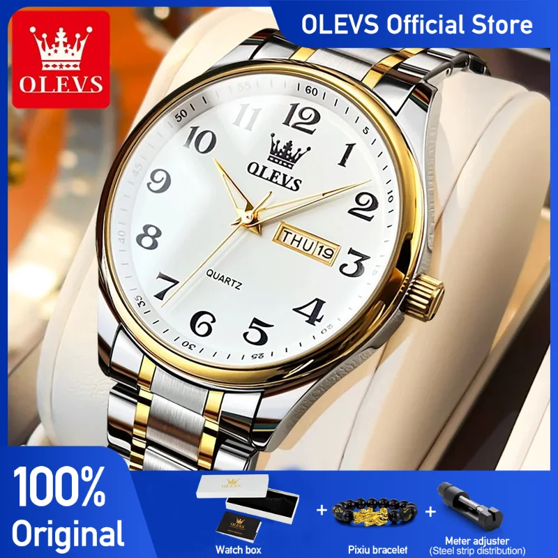 OLEVS Classic Men's Quartz Watch Waterproof Stainless Steel Strap Fashion Casual Men's Watch Gift Date Clock 5567
OLEVS Classic Men's Quartz Watch Waterproof Stainless Steel Strap Fashion Casual Men's Watch Gift Date Clock 5567