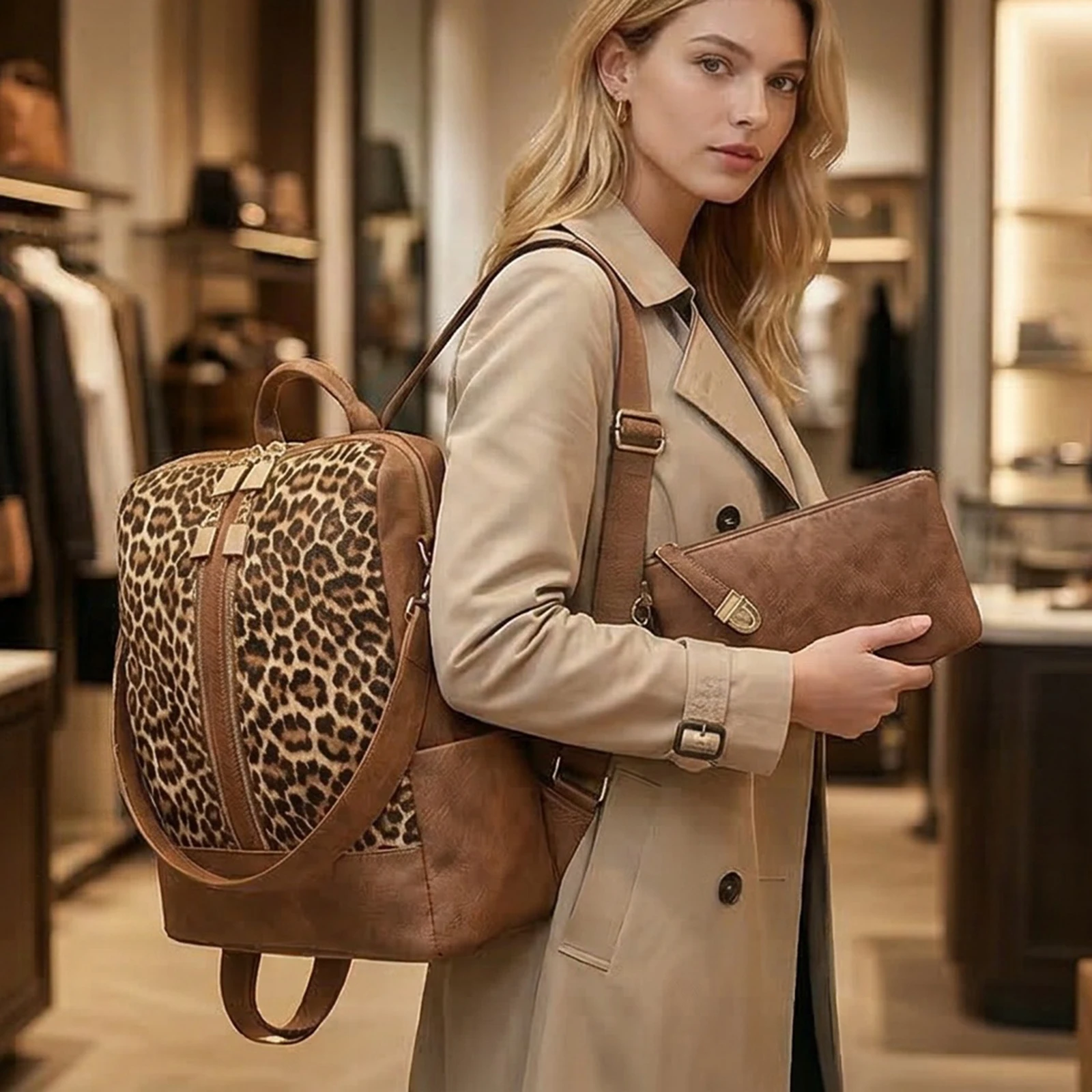 Womens Backpack Purse Leopard Print PU Leather Travel Fashion Backpack with Handbag Travel Bag for Travel & Work
Womens Backpack Purse Leopard Print PU Leather Travel Fashion Backpack with Handbag Travel Bag for Travel & Work