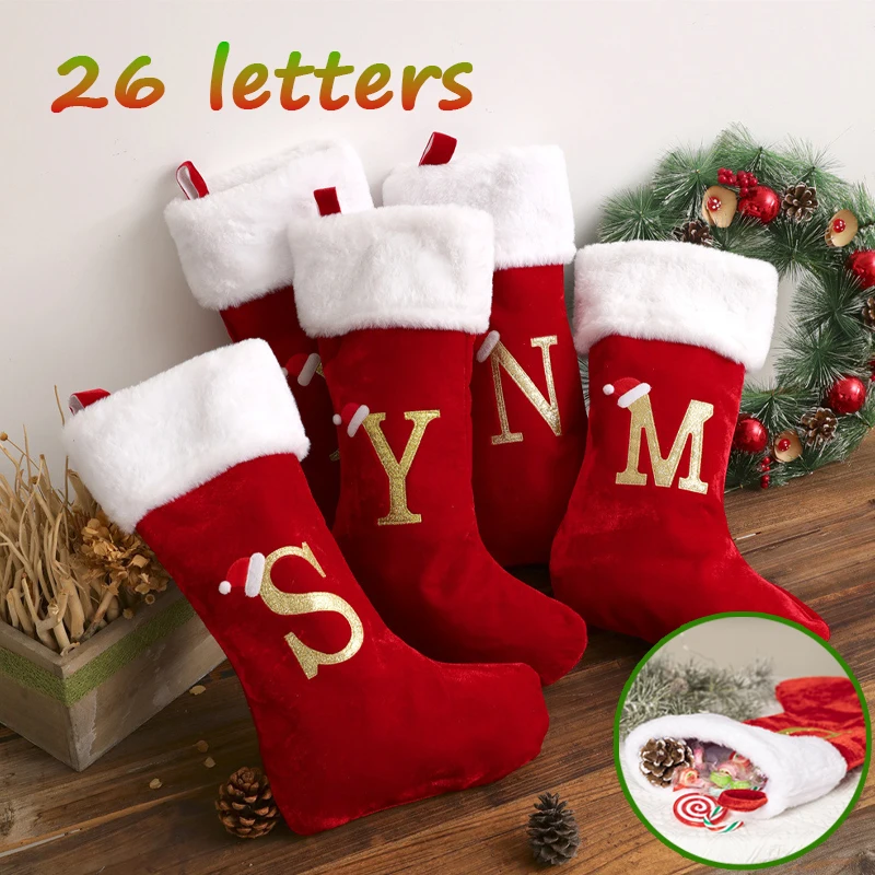 Large Monogram Christmas Sock Red Gold Velvet Fireplace Stocking Snowflake Embroidery Family Decor Party Hanging Ornament 2025
Large Monogram Christmas Sock Red Gold Velvet Fireplace Stocking Snowflake Embroidery Family Decor Party Hanging Ornament 2025