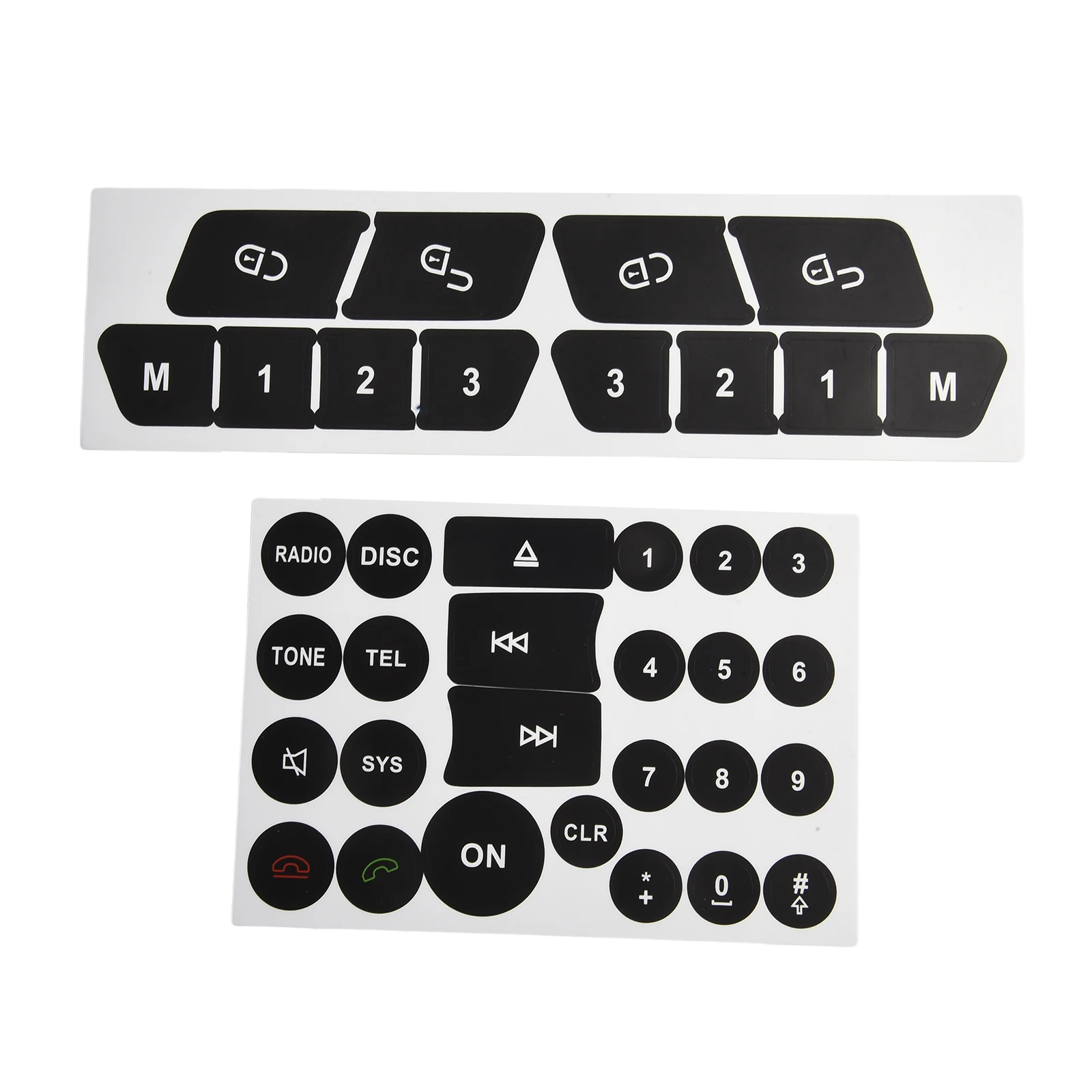 Auto Accessory Button Repair Sticker A C Radio Button White Lettering High Grade Material For Mercedes C-Class