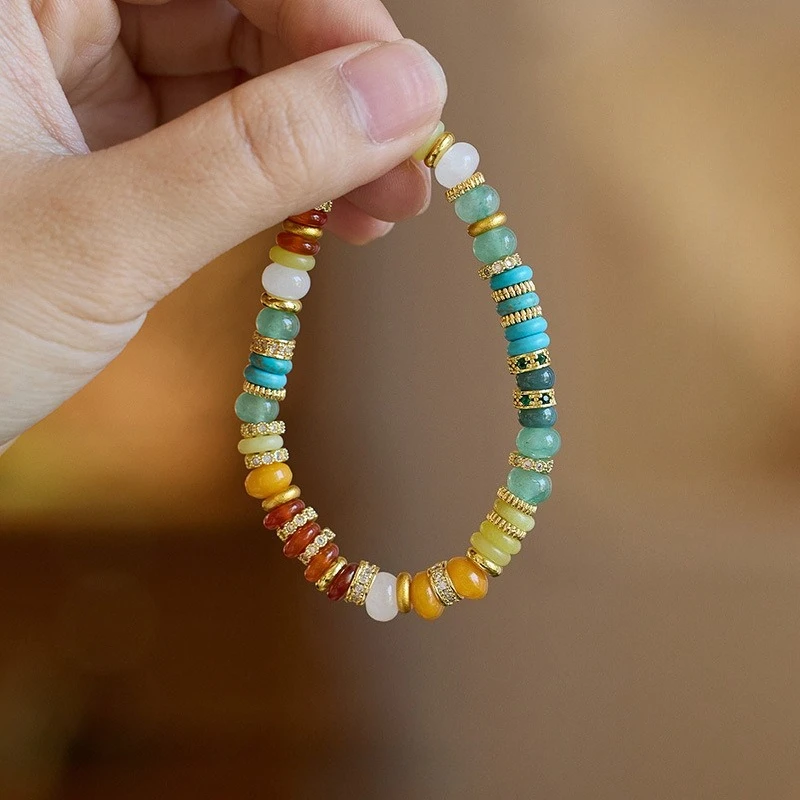 Natural Dopamine Colored Jadeite Women's Bead Bracelet, Fashionable and Personalized Accessory
Natural Dopamine Colored Jadeite Women's Bead Bracelet, Fashionable and Personalized Accessory