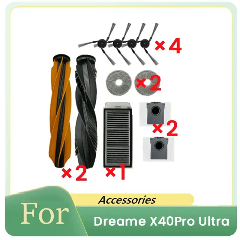 ABGH-11 Pcs For Dreame X40 Pro Ultra Vacuum Cleaner Accessories Kit Main Side Brush Filter Mop Cleaner Parts Replacement
ABGH-11 Pcs For Dreame X40 Pro Ultra Vacuum Cleaner Accessories Kit Main Side Brush Filter Mop Cleaner Parts Replacement