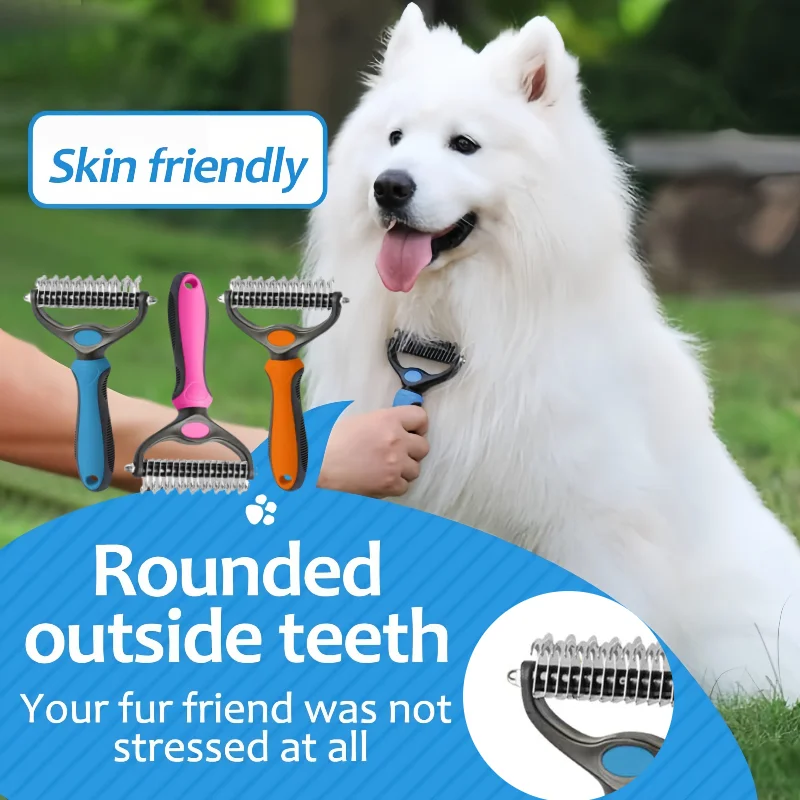Dog Deshedding Brush - Stainless Steel Pet Grooming Tool for Outdoor Camping Double Sided Fur Remover & Knot Cutter Comb
Dog Deshedding Brush - Stainless Steel Pet Grooming Tool for Outdoor Camping Double Sided Fur Remover & Knot Cutter Comb