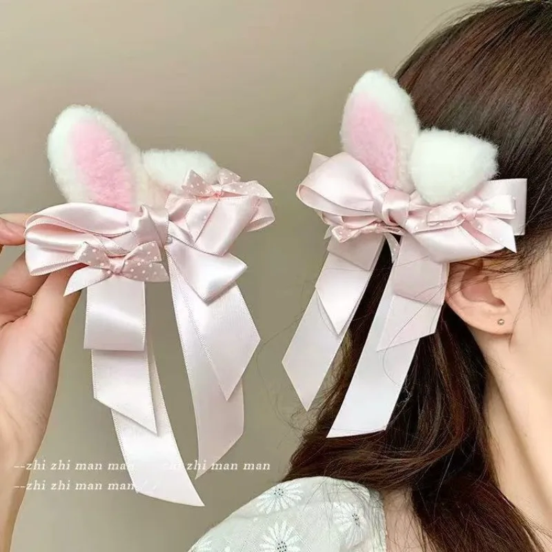 Розовая заколка для волос с заячьими ушками и бантом для девочек, пушистые заколки с заячьими ушками, милая заколка с боковой челкой в стиле Лолиты, кавайные аксессуары для волос
Розовая заколка для волос с заячьими ушками и бантом для девочек, пушистые заколки с заячьими ушками, милая заколка с боковой челкой в стиле Лолиты, кавайные аксессуары для волос