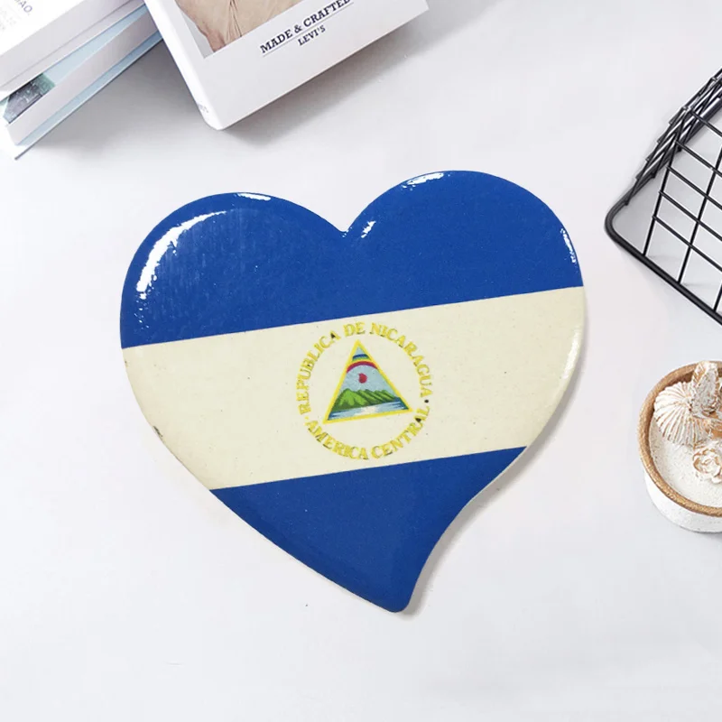 Nicaragua Flag Heart-Shaped Refrigerator Magnet Cultural and Creative 3D Painted Home Decor Collectible Gift
Nicaragua Flag Heart-Shaped Refrigerator Magnet Cultural and Creative 3D Painted Home Decor Collectible Gift