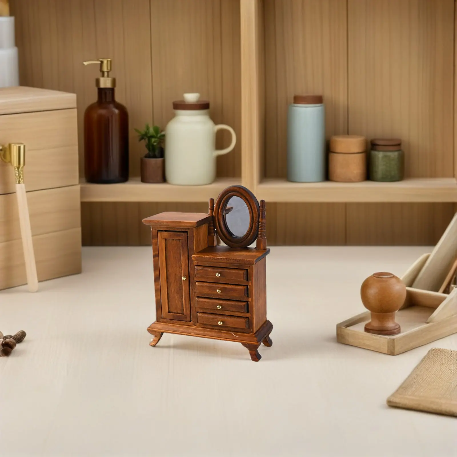1:12 Scale Miniature Bedroom Vanity Desk Wooden Dressing Table with Mirror Dollhouse Furniture Accessories Miniature Scene
1:12 Scale Miniature Bedroom Vanity Desk Wooden Dressing Table with Mirror Dollhouse Furniture Accessories Miniature Scene