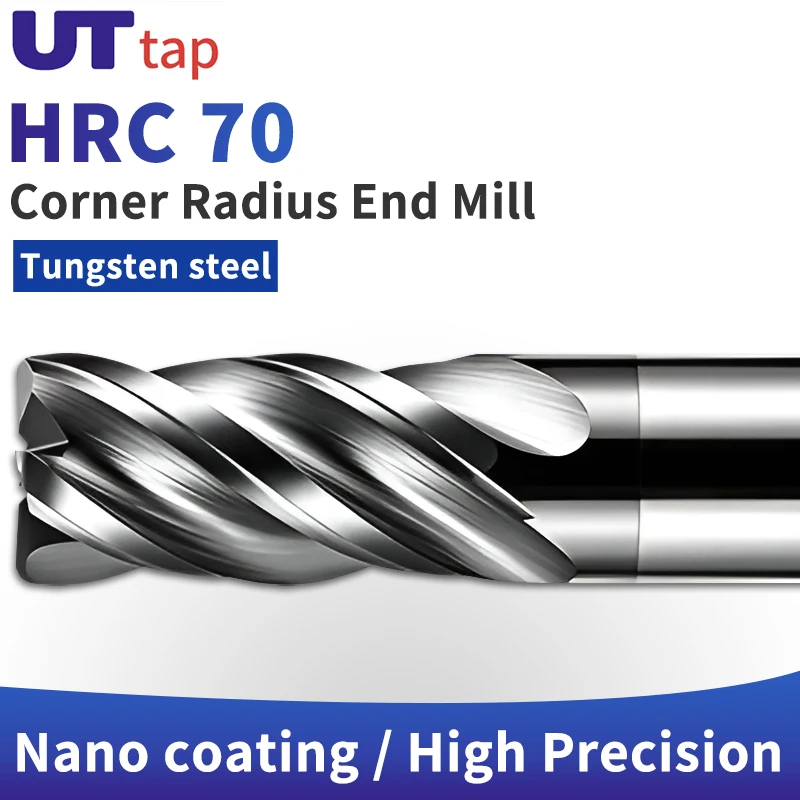 UT TAP 1PCS HRC70 4F Corner Radius End Mill Alloy Coating Tungsten Steel Tool Cnc Maching End Mill Milling Cutter Machine Tools
UT TAP 1PCS HRC70 4F Corner Radius End Mill Alloy Coating Tungsten Steel Tool Cnc Maching End Mill Milling Cutter Machine Tools