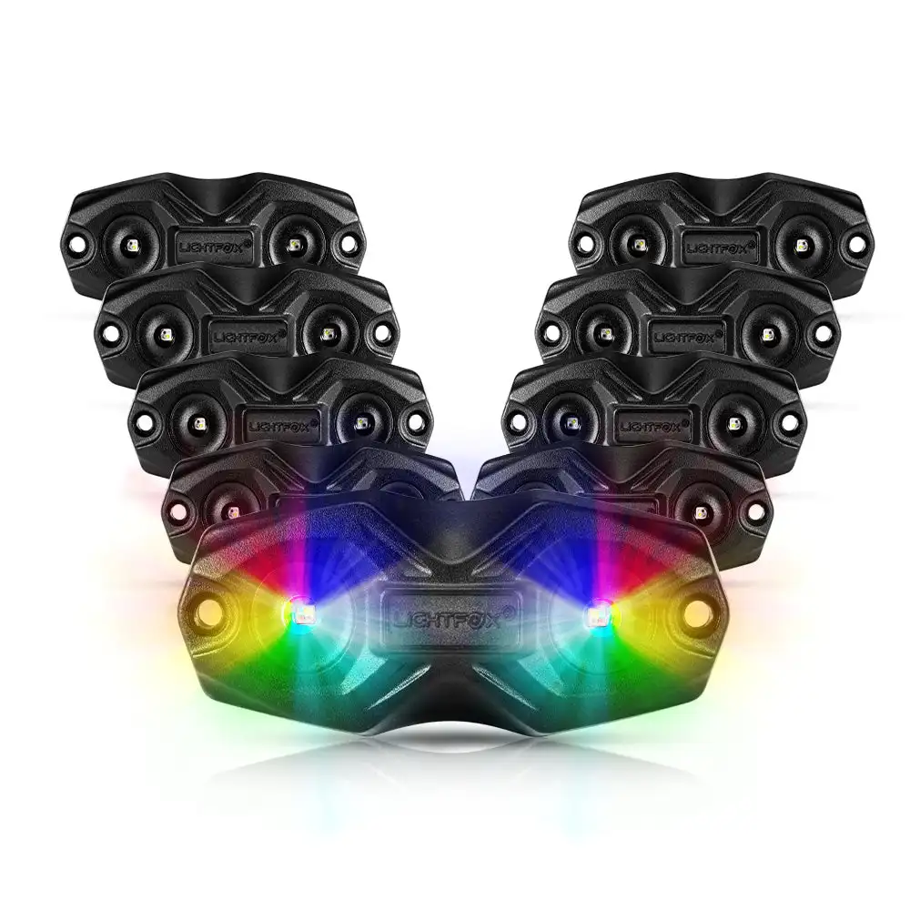 4x4 8 Pods Multi-Color Underglow LED RGBW Rock Lights with APP remote Control Mode for ATV UTV
4x4 8 Pods Multi-Color Underglow LED RGBW Rock Lights with APP remote Control Mode for ATV UTV