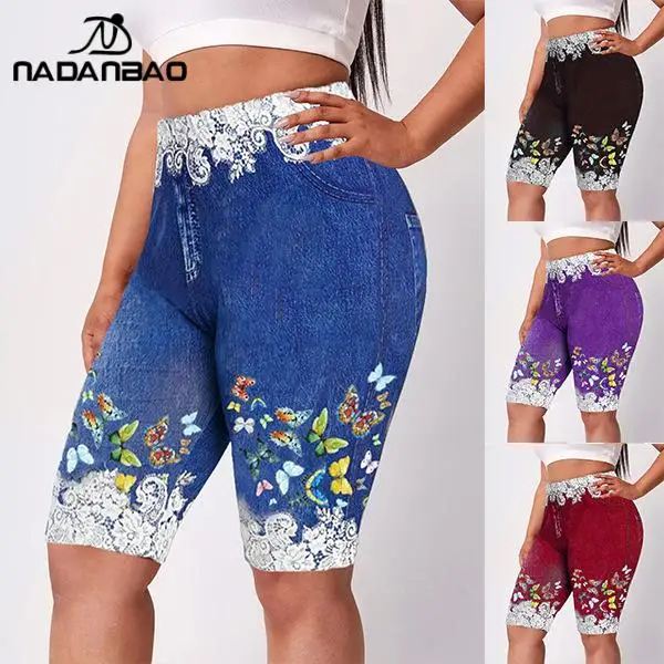 Nadanbao Women Flower Lace Denim Print Graphic Shorts Elastic Short Leggings Fashion Sporty Bermudas Yoga Pants Sexy Tights
Nadanbao Women Flower Lace Denim Print Graphic Shorts Elastic Short Leggings Fashion Sporty Bermudas Yoga Pants Sexy Tights