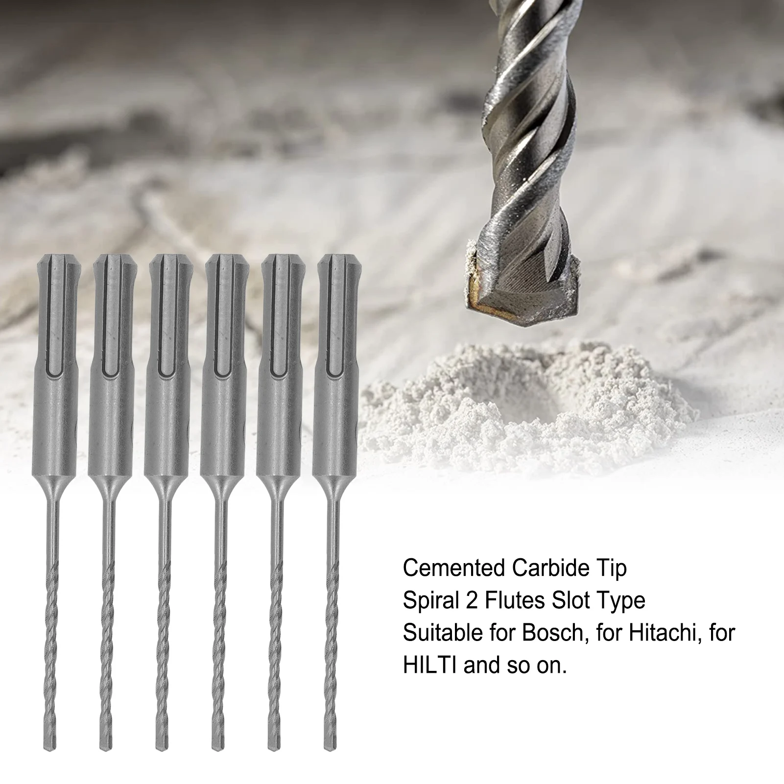 Набор из 5 сверл для перфоратора с твердосплавным наконечником, спиральные, 2-зубые, для кирпича и камня, 110 мм
Набор из 5 сверл для перфоратора с твердосплавным наконечником, спиральные, 2-зубые, для кирпича и камня, 110 мм