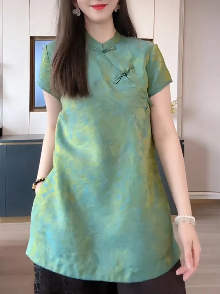 Новинка: Летний женский топ с вышивкой в китайском стиле, приталенный, больших размеров, для повседневной носки, стройнящий, для работы и отдыха
Новинка: Летний женский топ с вышивкой в китайском стиле, приталенный, больших размеров, для повседневной носки, стройнящий, для работы и отдыха