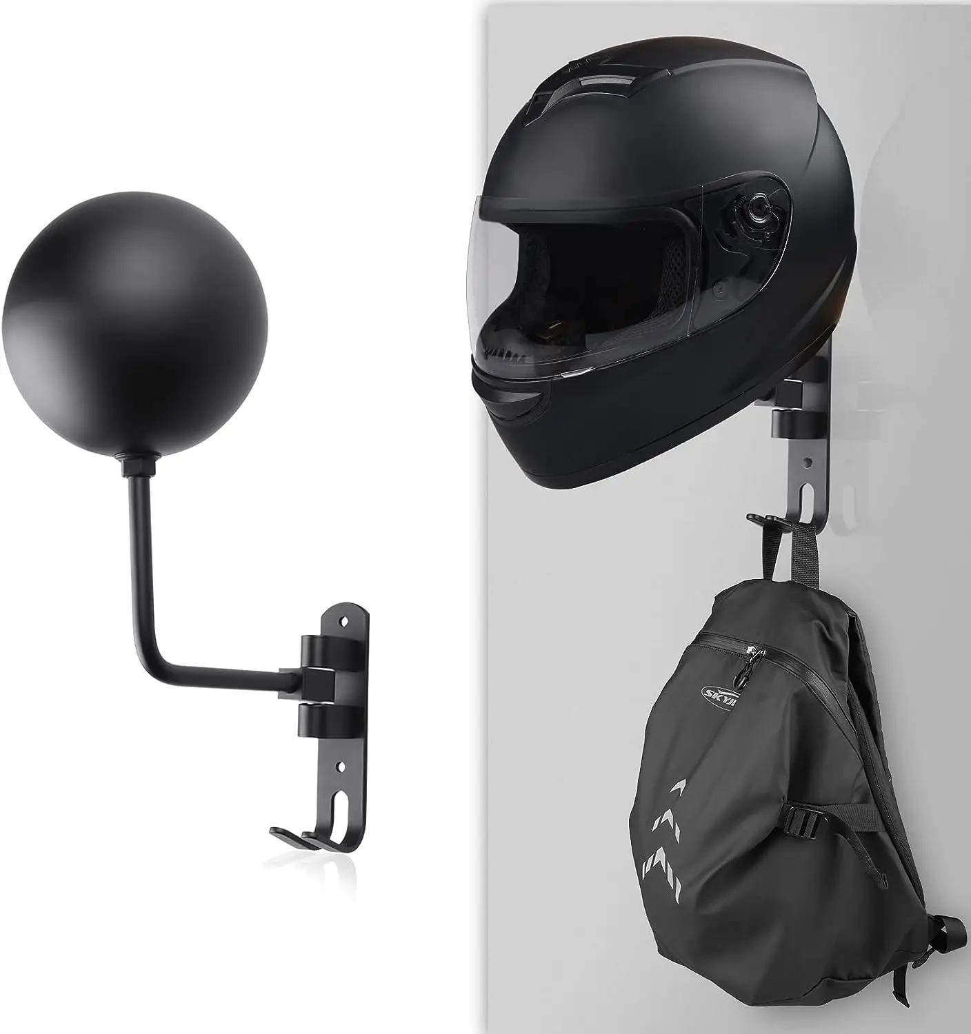 Настенный держатель для мотоциклетного шлема, металлическая подставка для шлема с 2 крючками для мотоциклов, велосипедов, грузовиков, прицепов
Настенный держатель для мотоциклетного шлема, металлическая подставка для шлема с 2 крючками для мотоциклов, велосипедов, грузовиков, прицепов